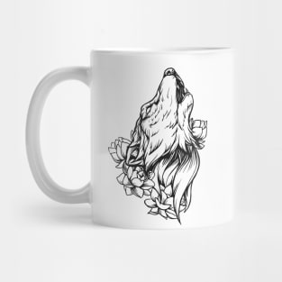 Wolf drawing Black ink! Mug